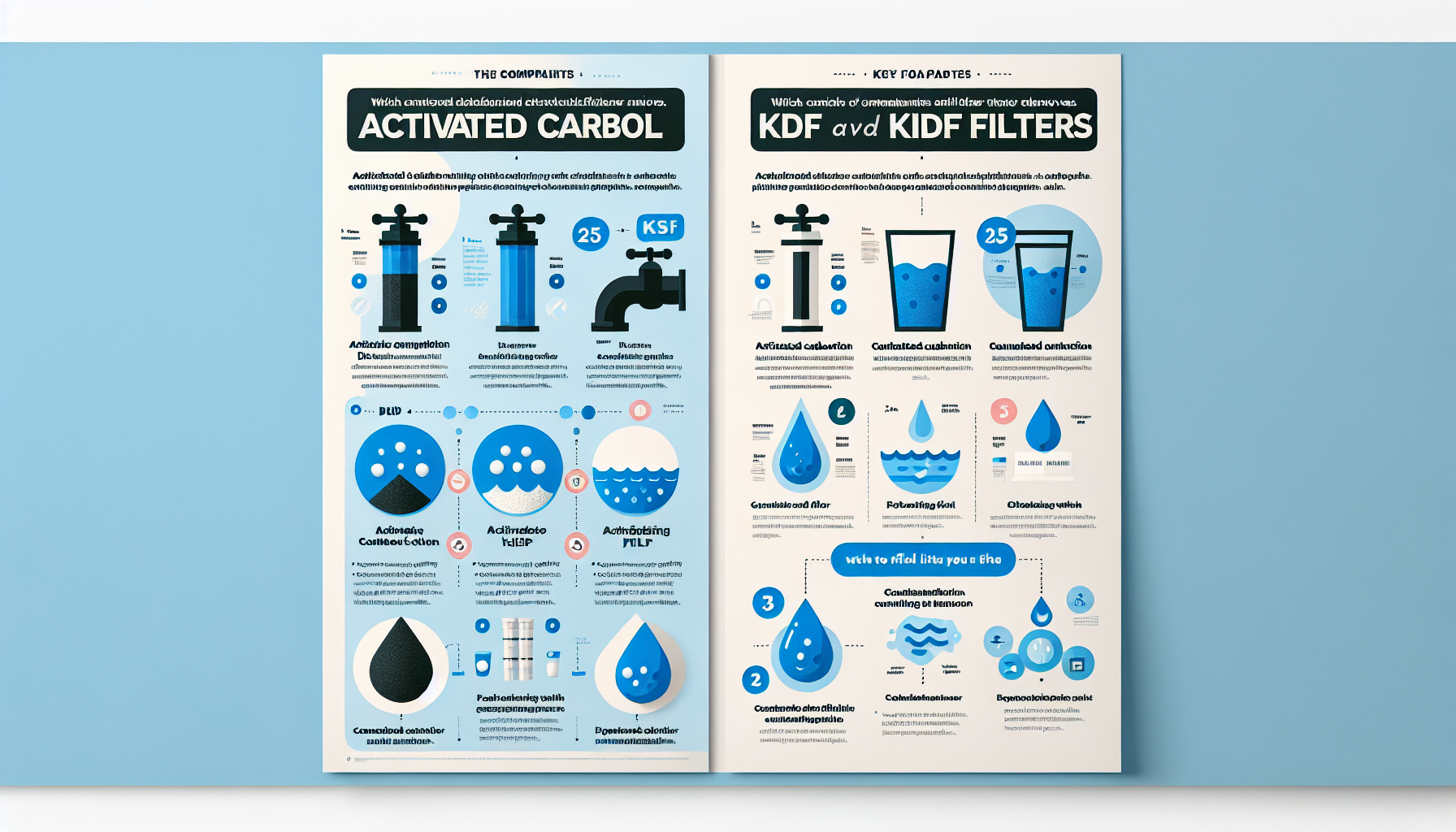 activated carbon vs KDF filters infographic