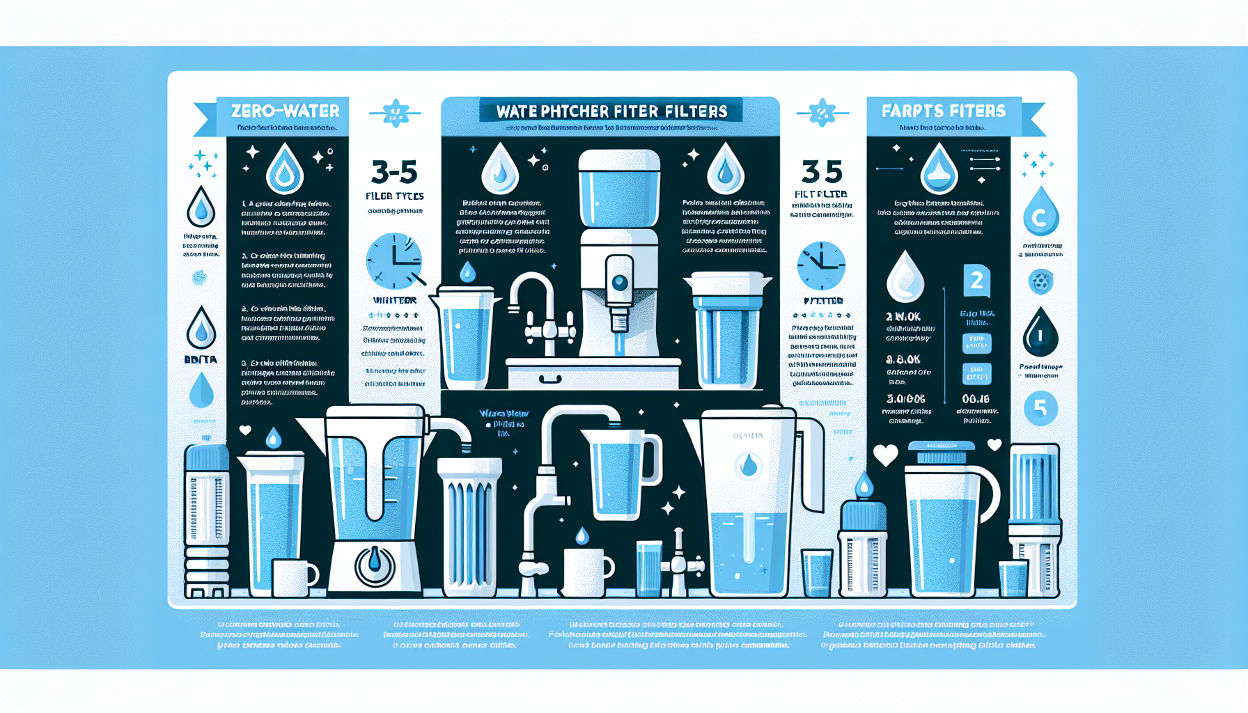 water pitcher filter comparison infographic