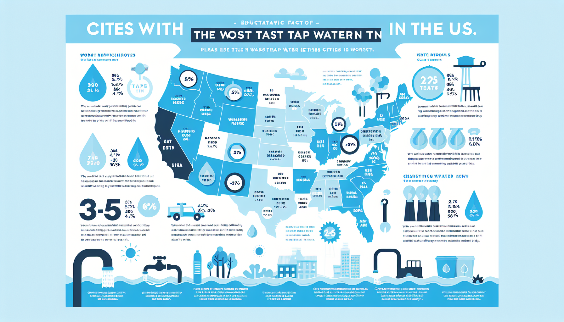 cities with the worst tap water in the US infographic