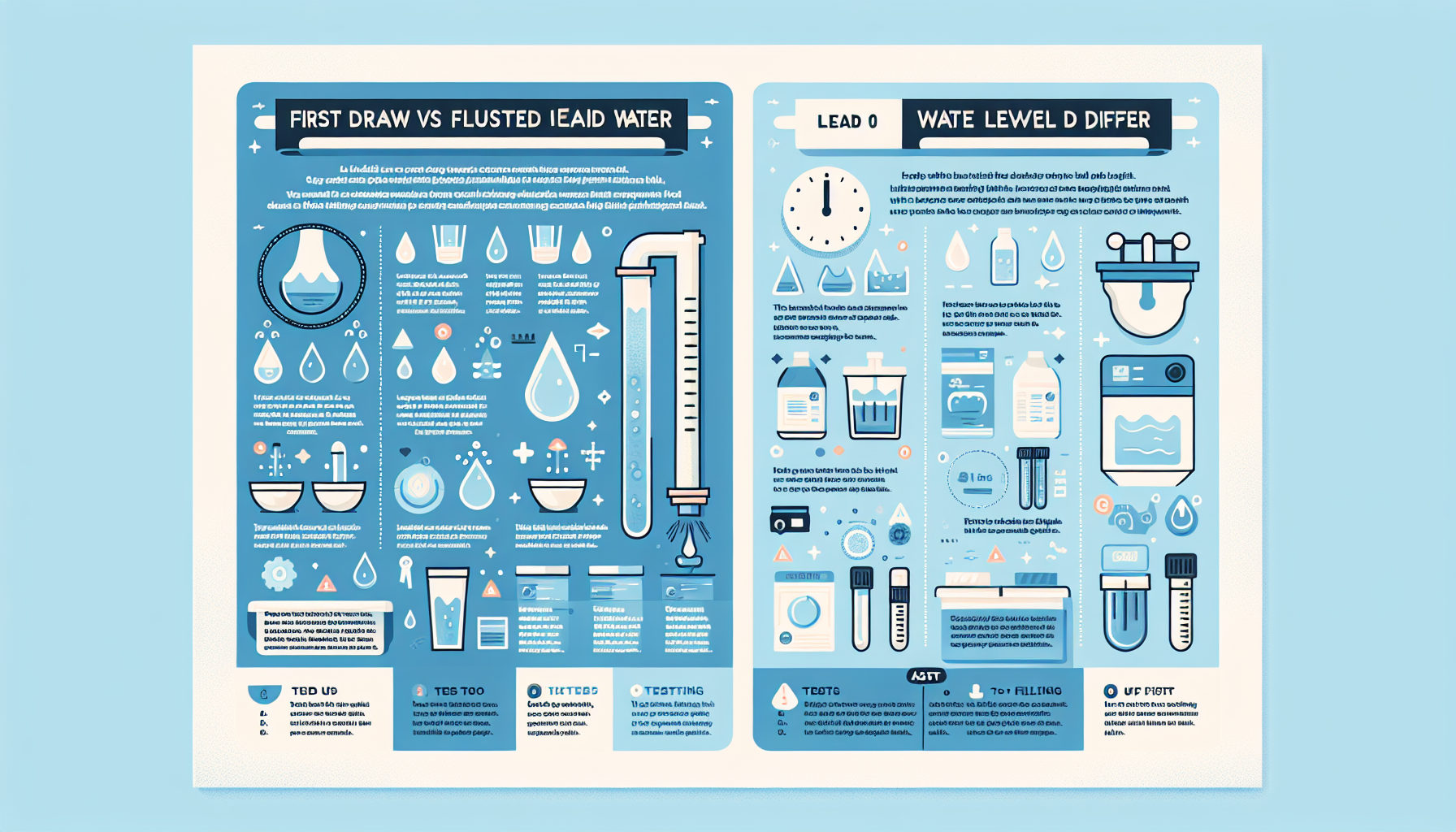 first draw vs flushed water lead levels infographic