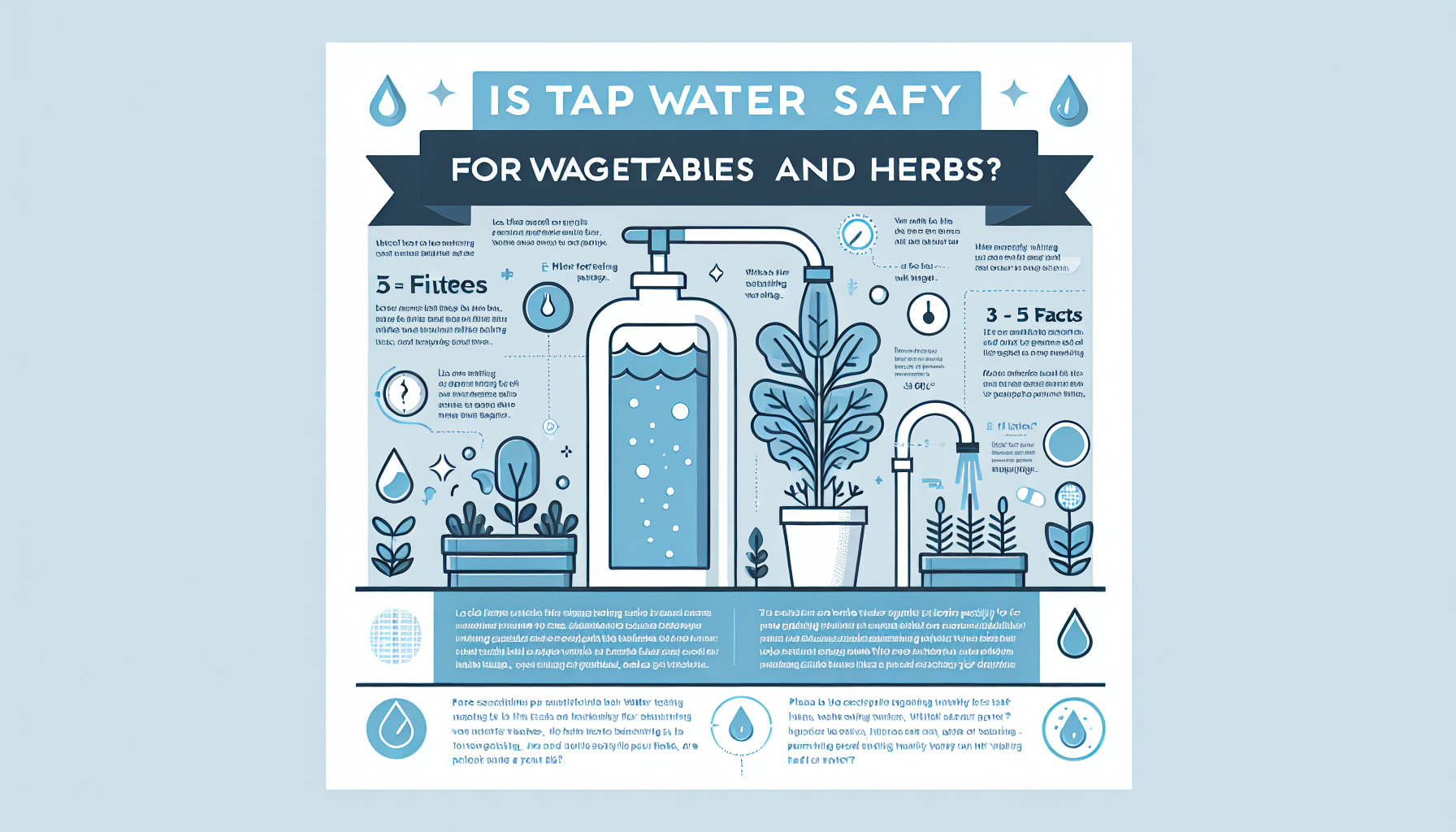 tap water safe for watering vegetables infographic