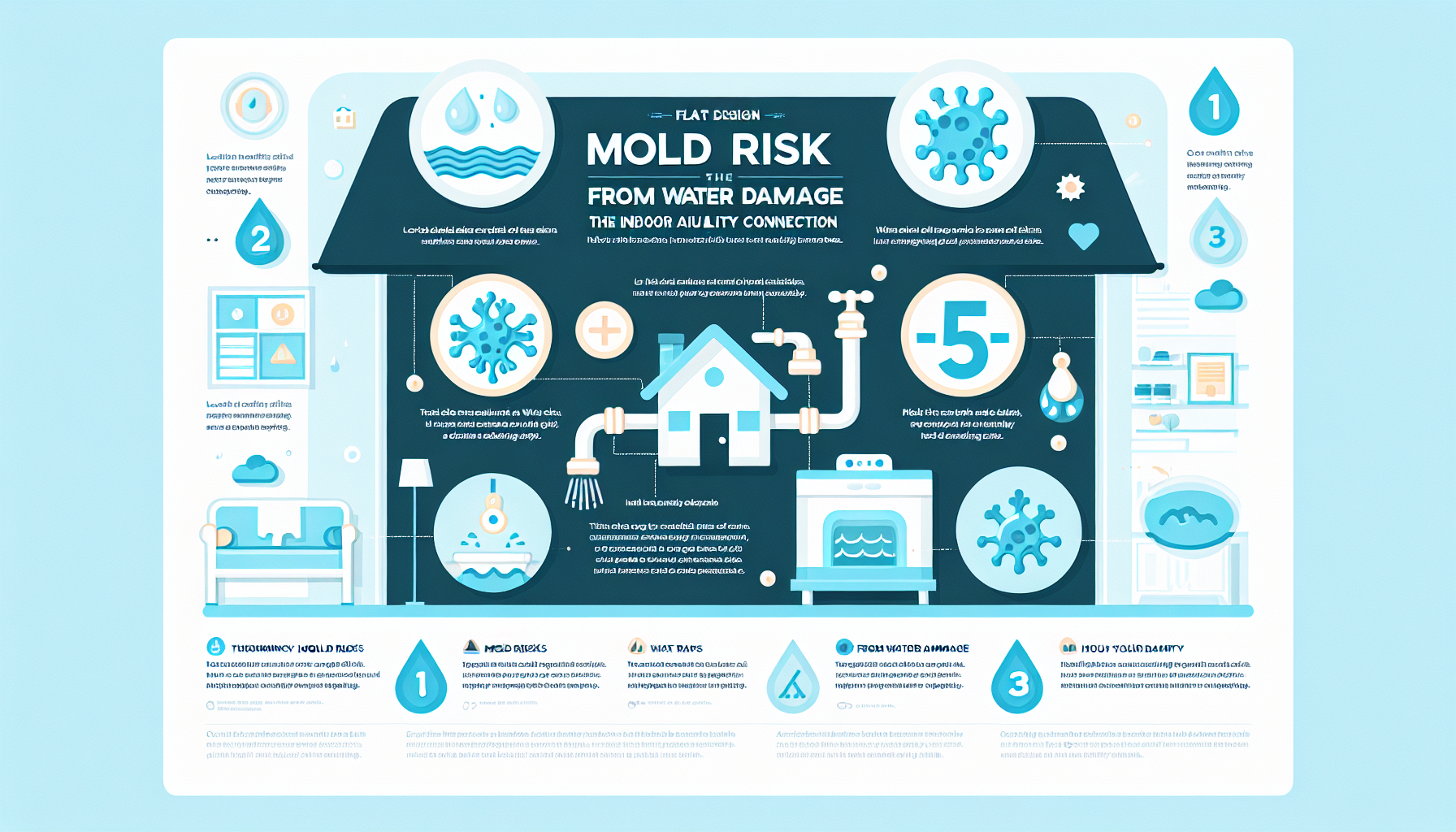 mold risk from water damage infographic