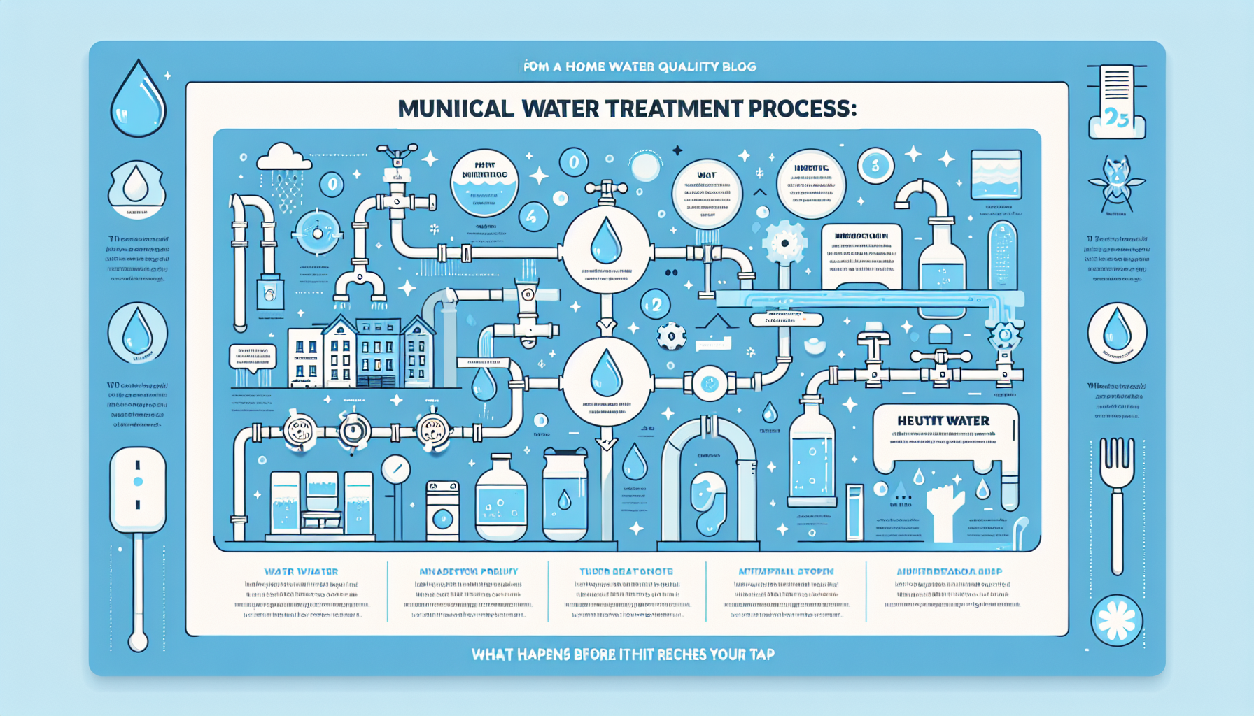 municipal water treatment process infographic