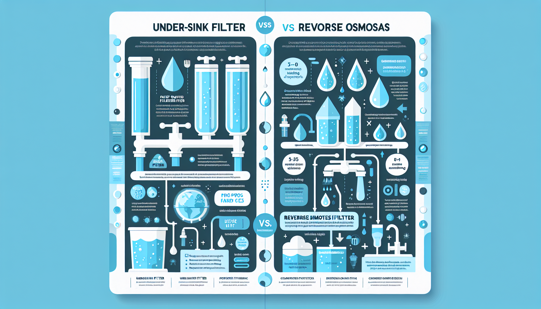 under-sink filter vs reverse osmosis infographic
