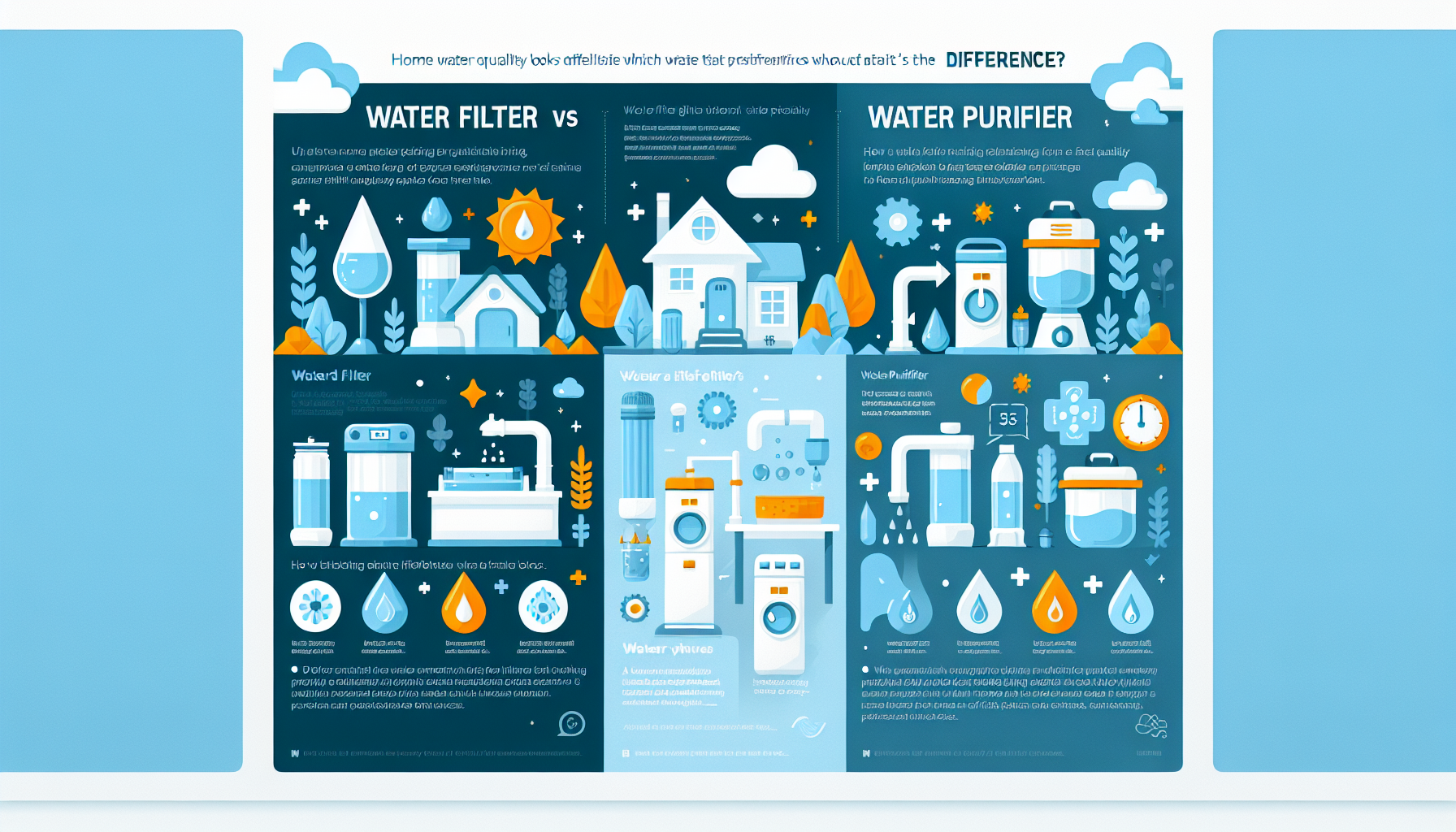 water filter vs water purifier infographic