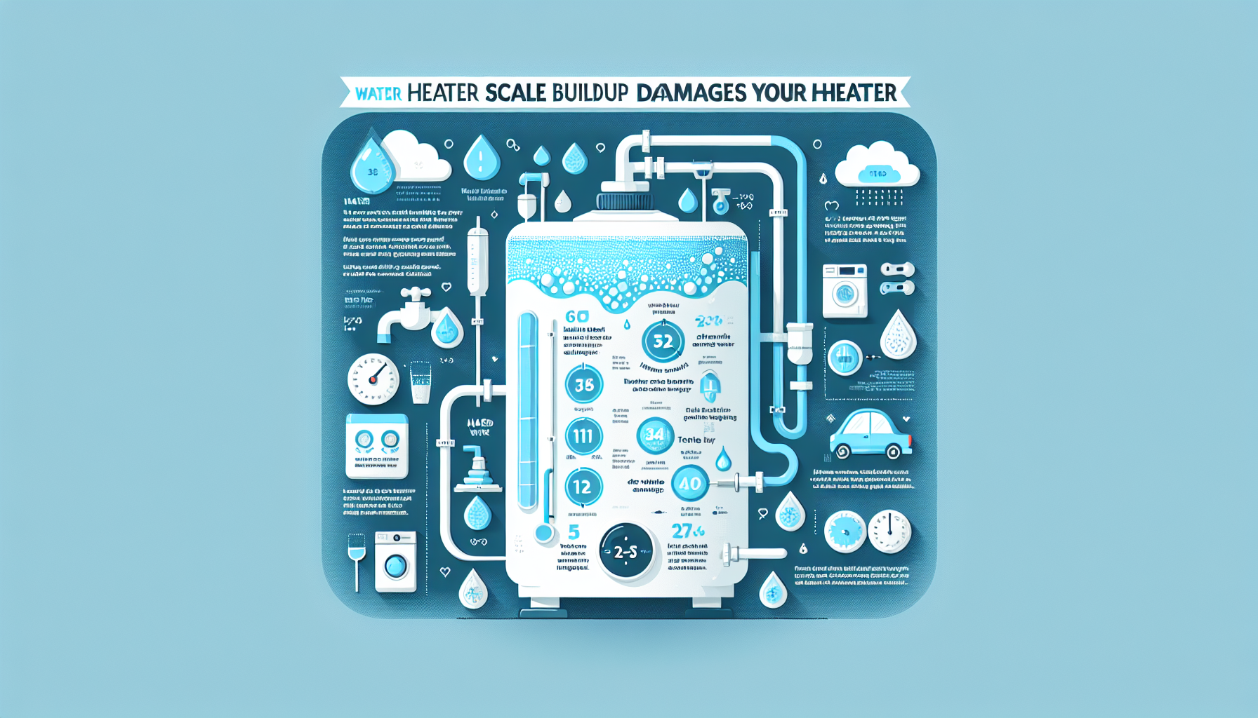 water heater scale buildup infographic