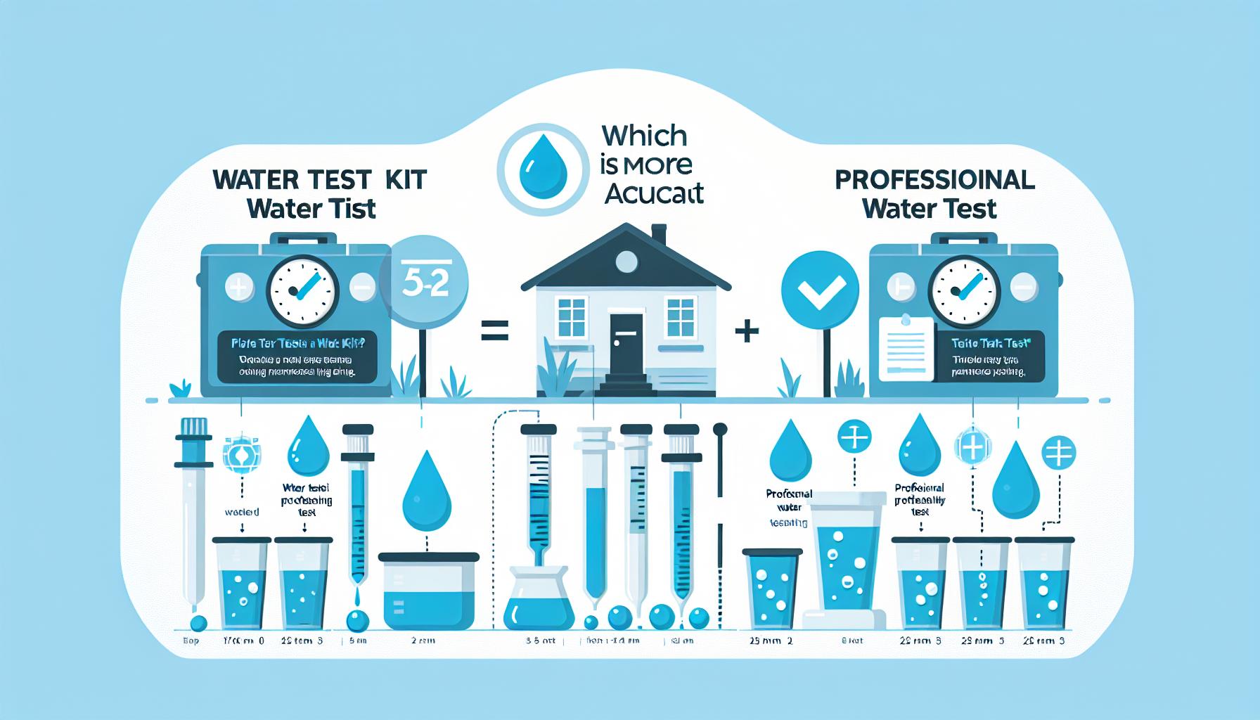 water test kit vs professional water test infographic
