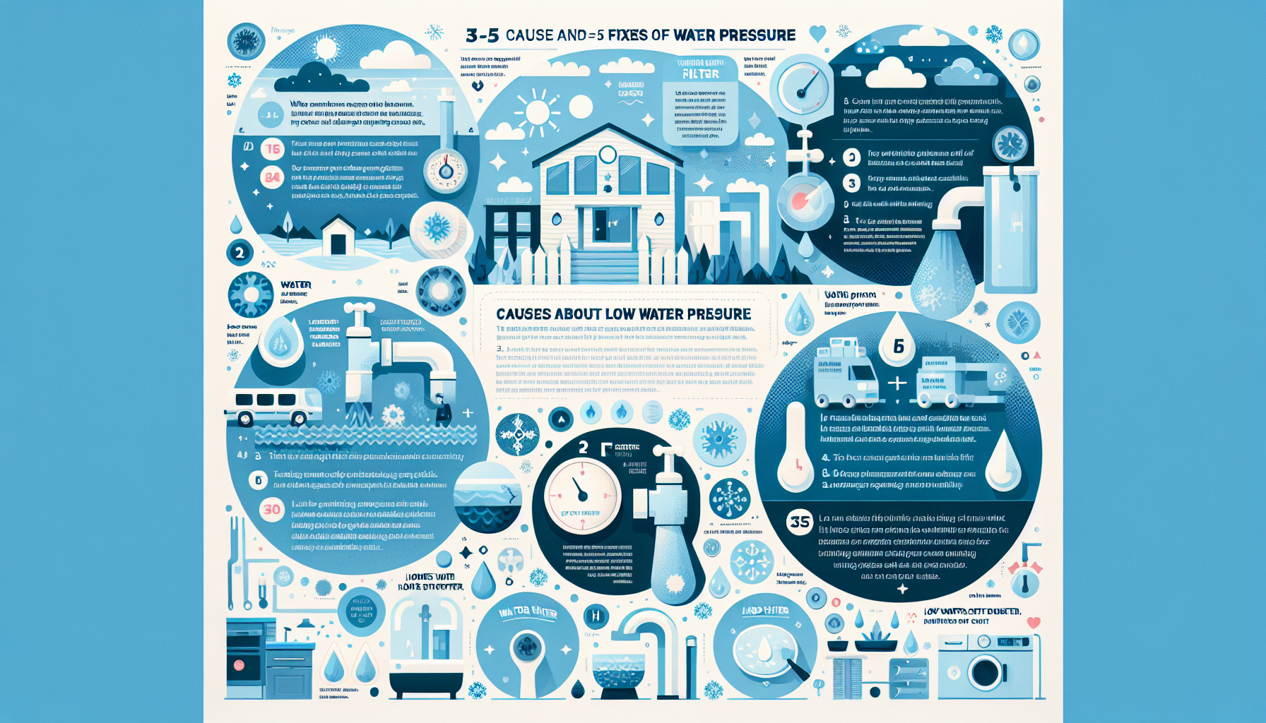 low water pressure causes and fixes infographic