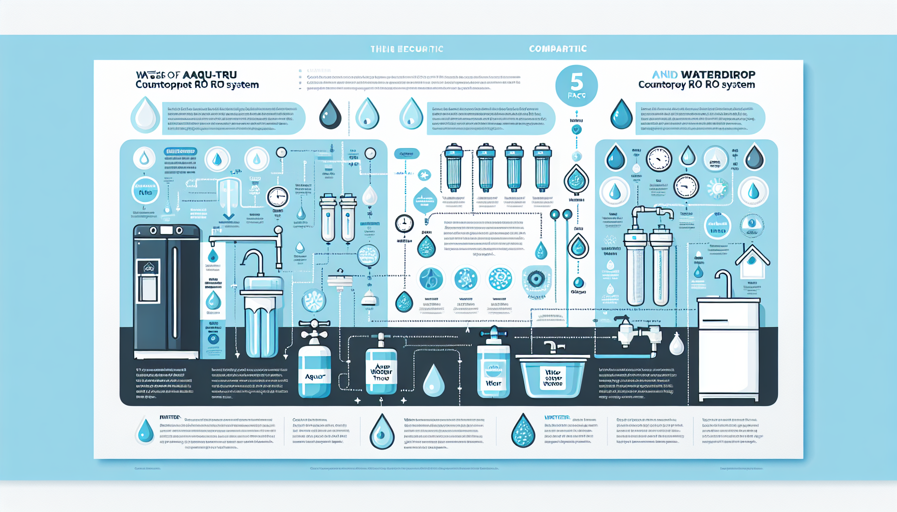 AquaTru vs Waterdrop countertop RO system infographic