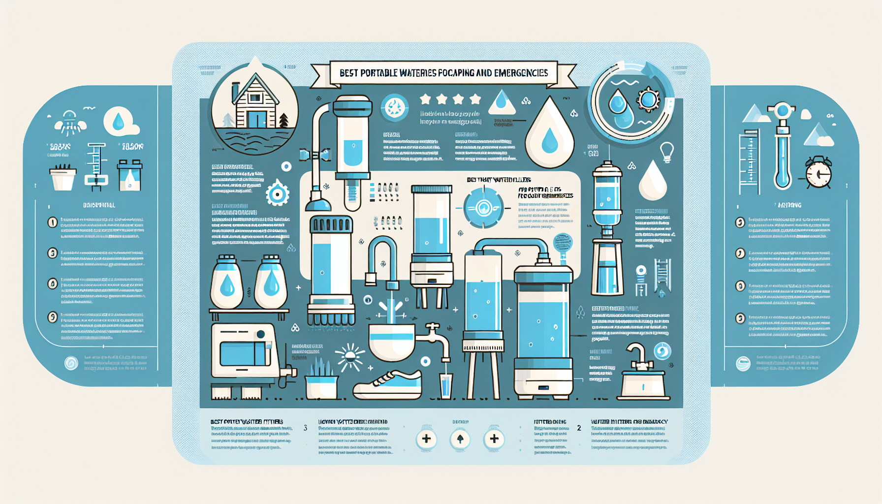 portable water filters for camping and emergencies infographic