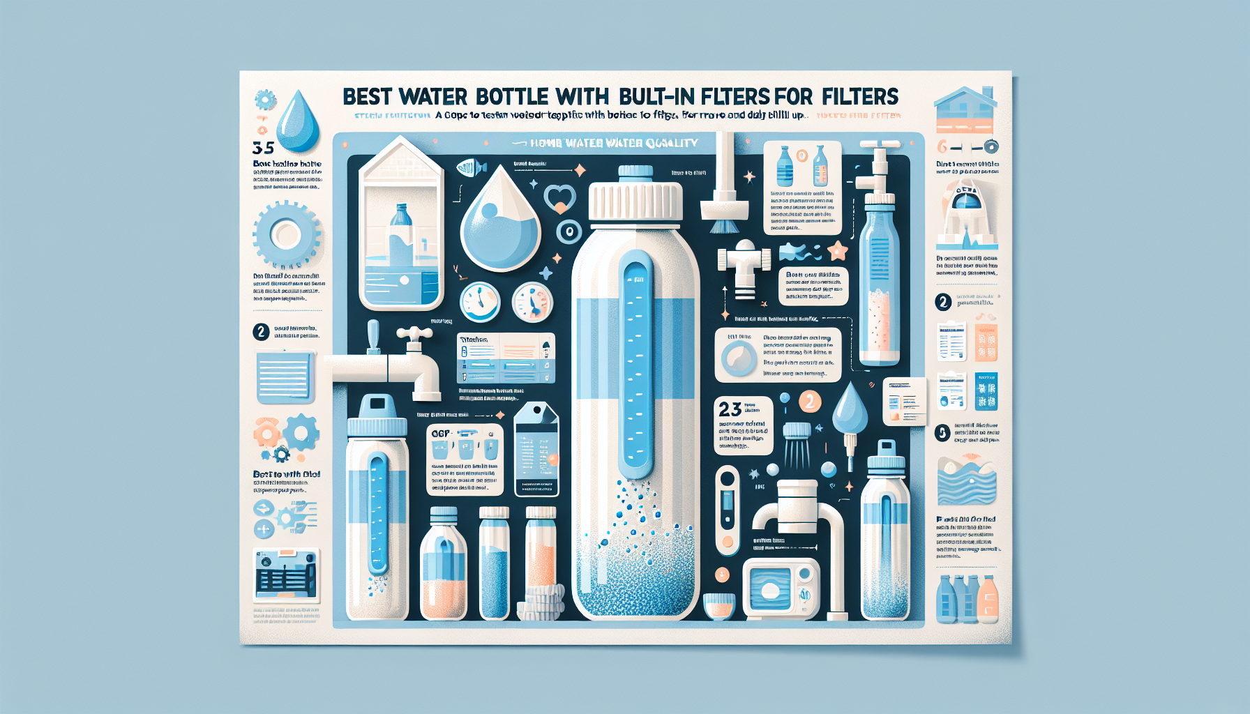 water bottles with built-in filters infographic