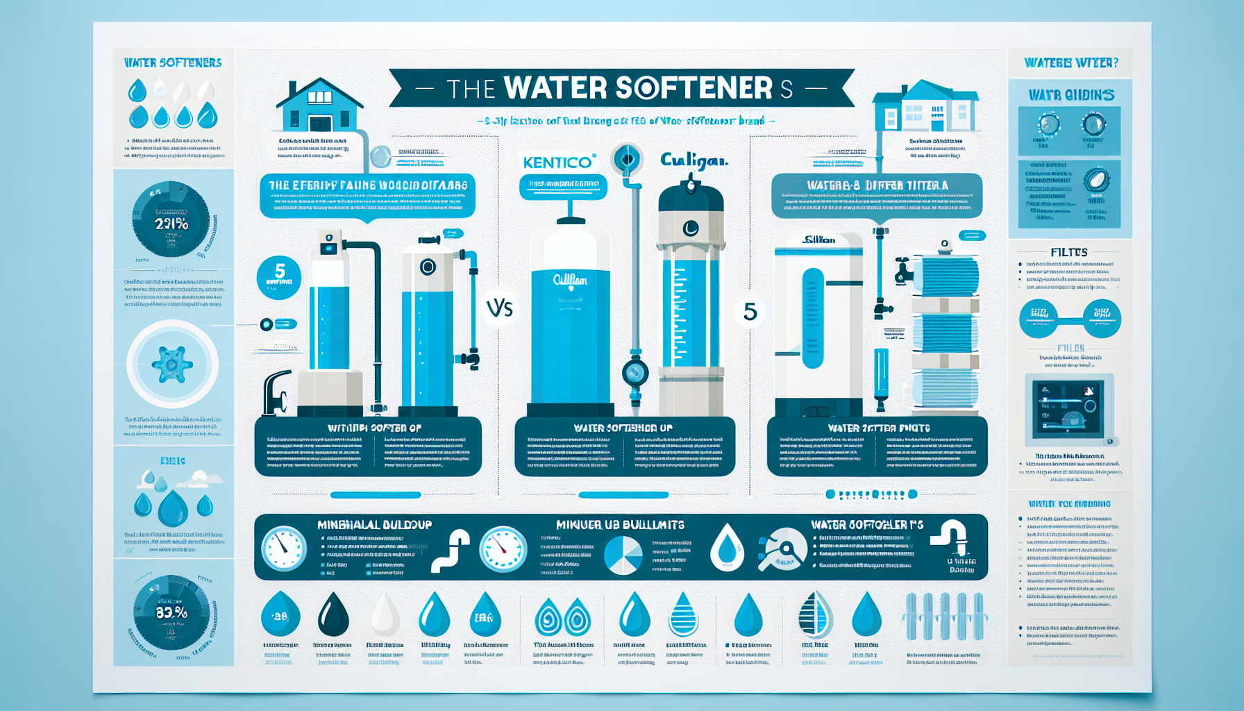 Culligan vs Kinetico vs Rheem water softener infographic