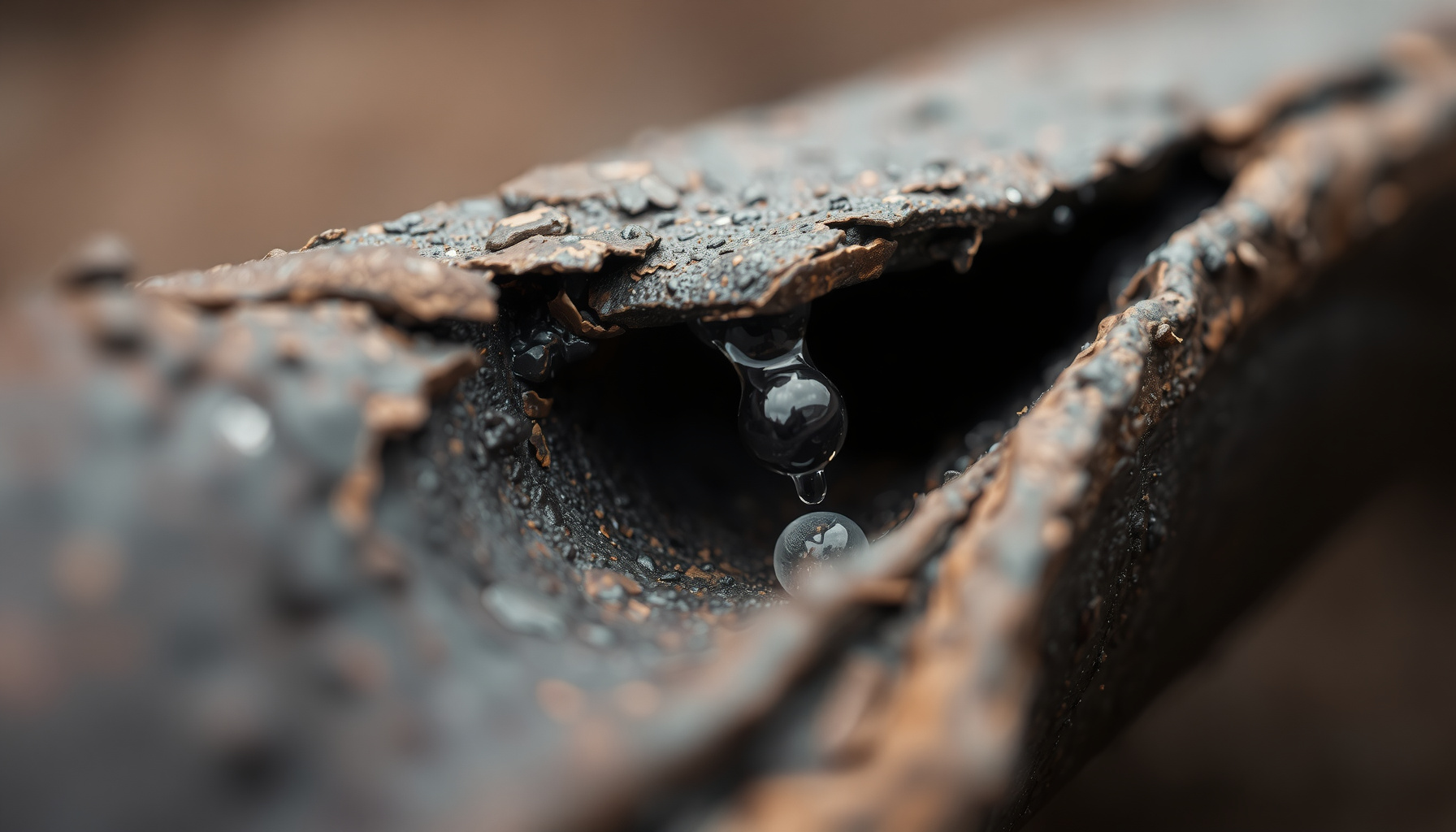 Detroit tap water lead pipes close-up view