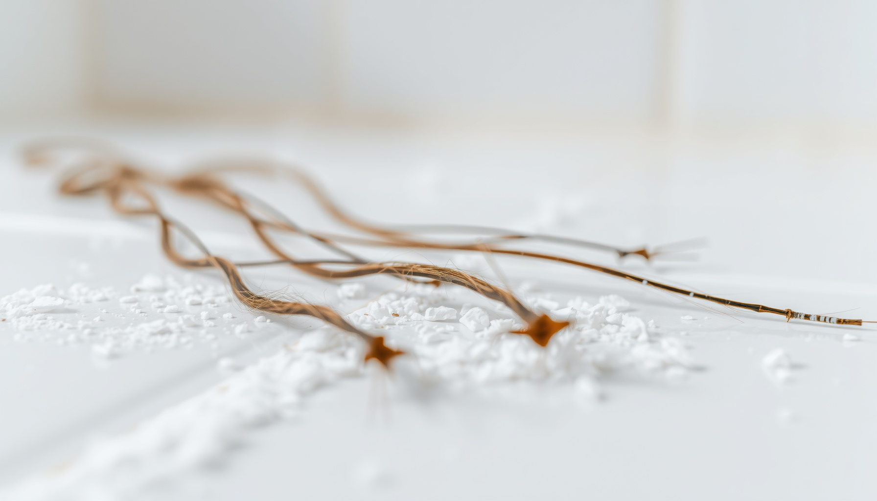 hard water and hair loss close-up view