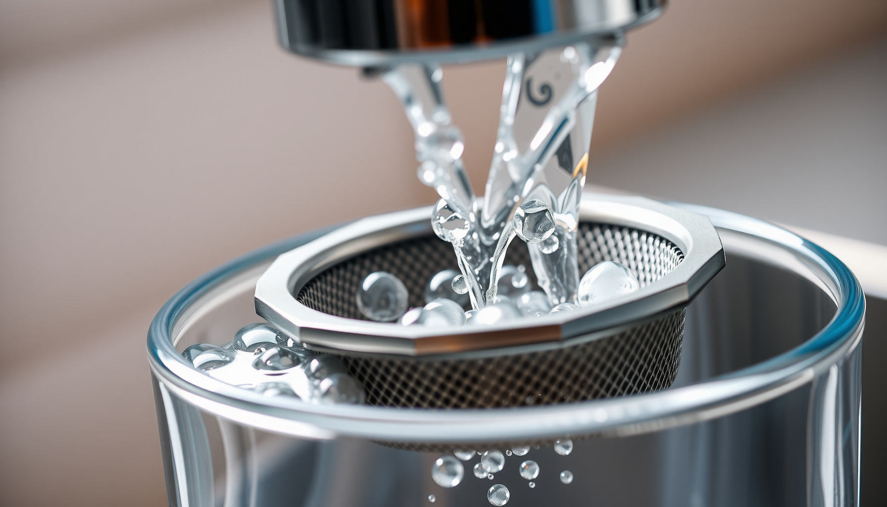 New York City tap water quality close-up view