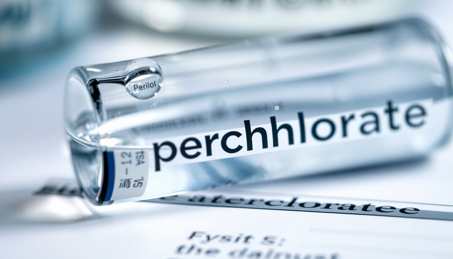 perchlorate in drinking water close-up view