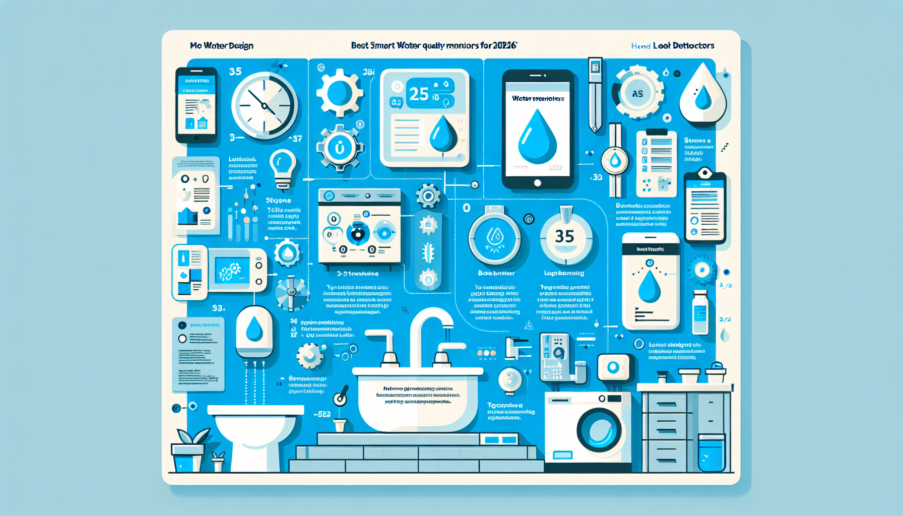 smart water quality monitors and leak detectors infographic