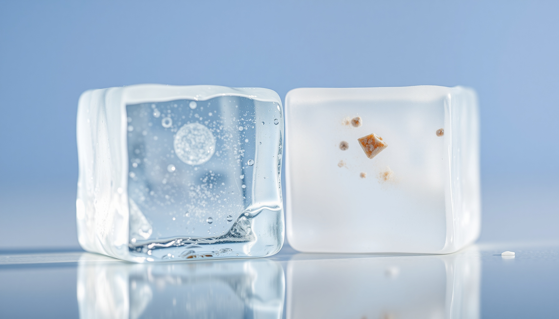 tap water safe for making ice close-up view