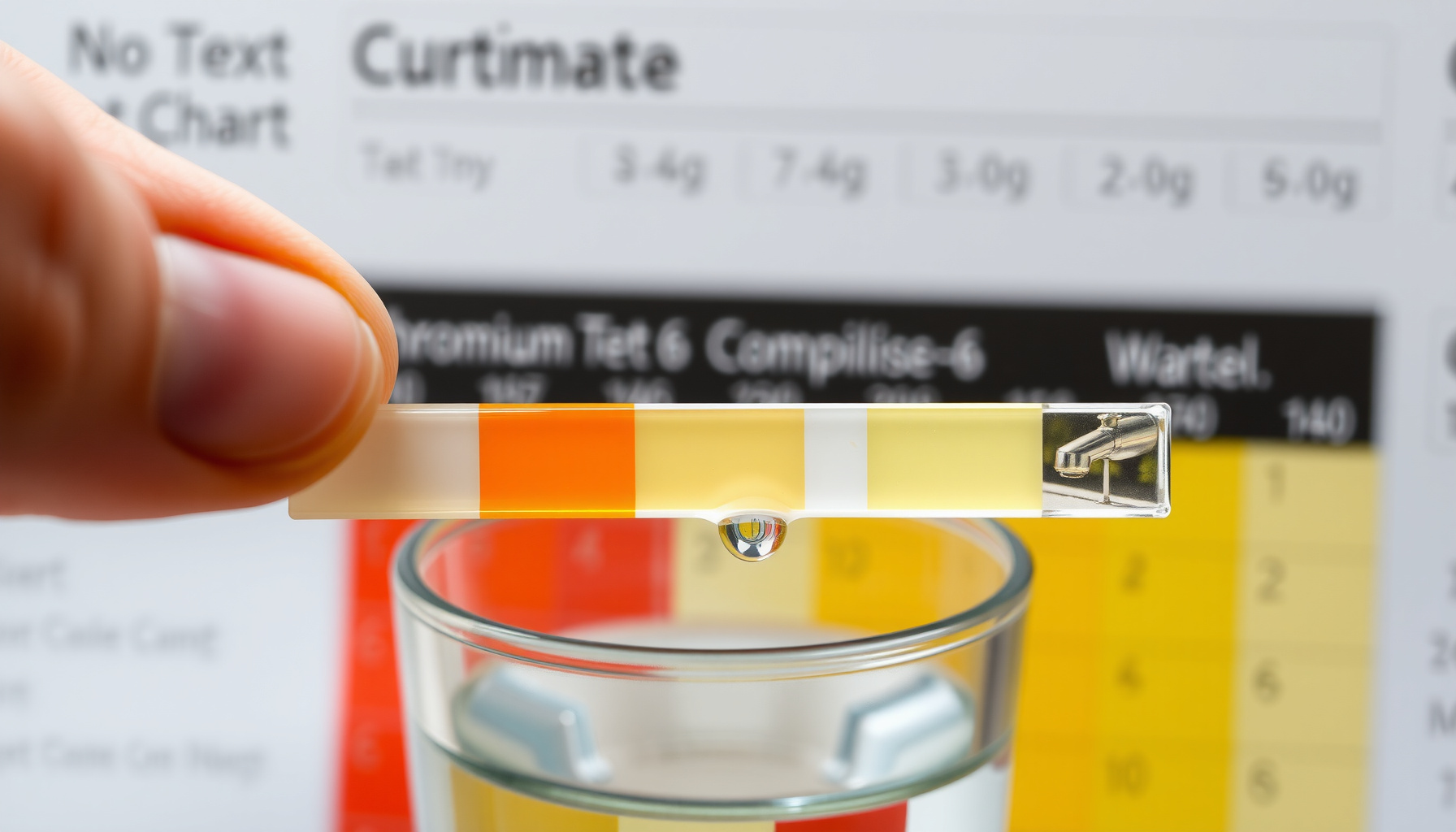 test for hexavalent chromium in tap water close-up view