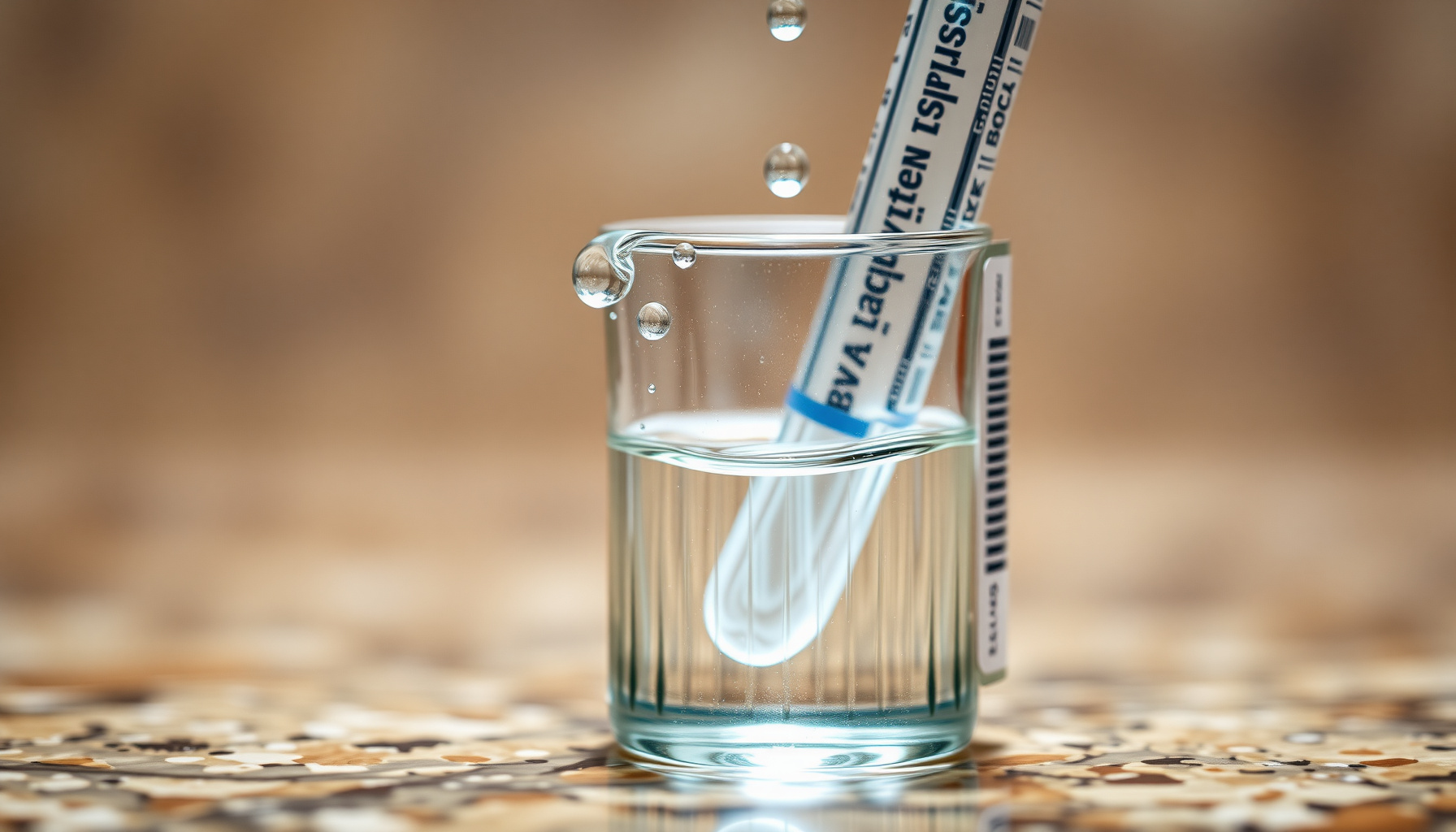 test for radon in well water close-up view
