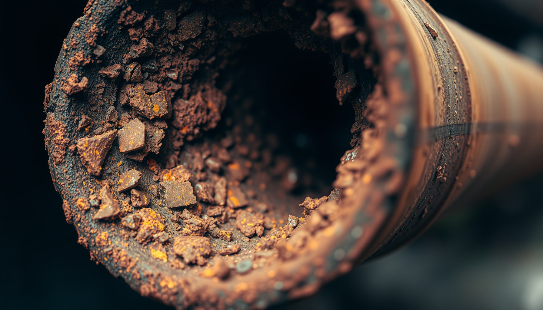 aging infrastructure drinking water close-up view