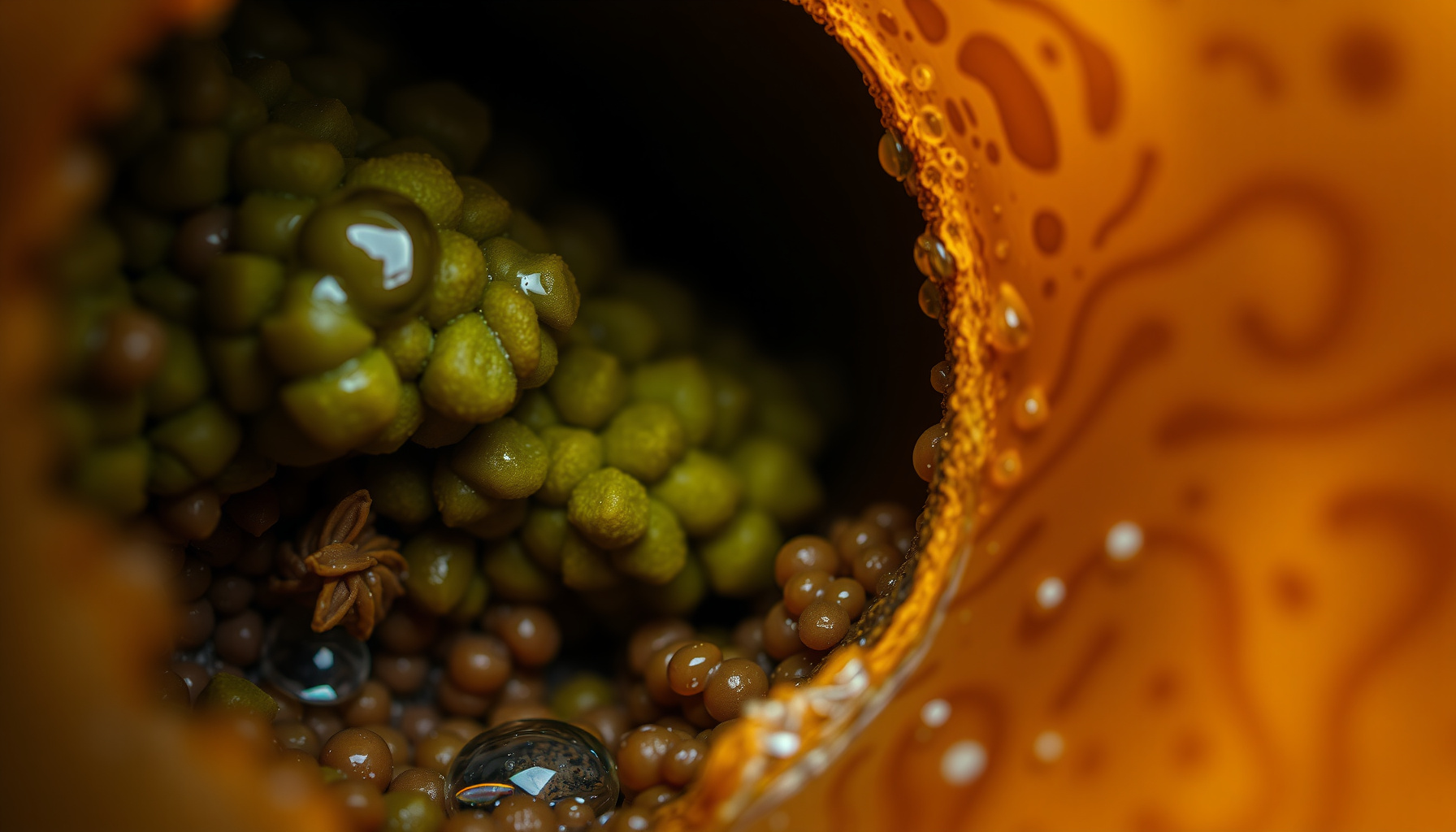 biofilm in water pipes close-up view