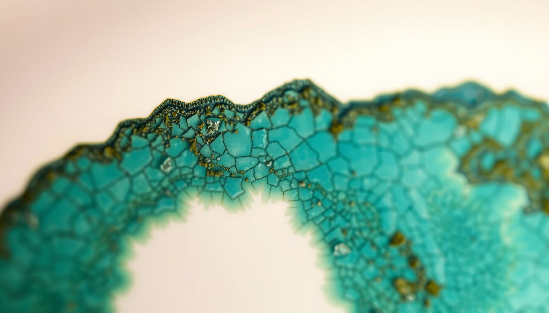 blue or green stains in sink close-up view