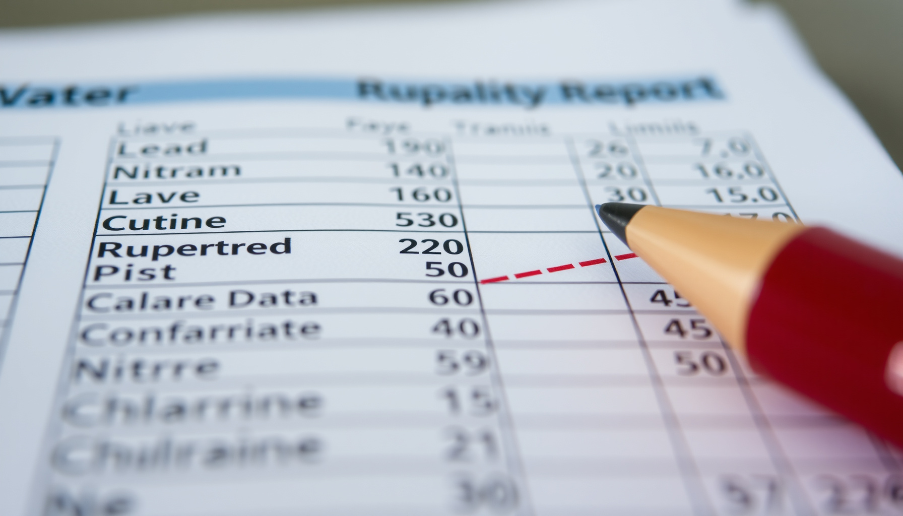 compare water quality reports between cities close-up view