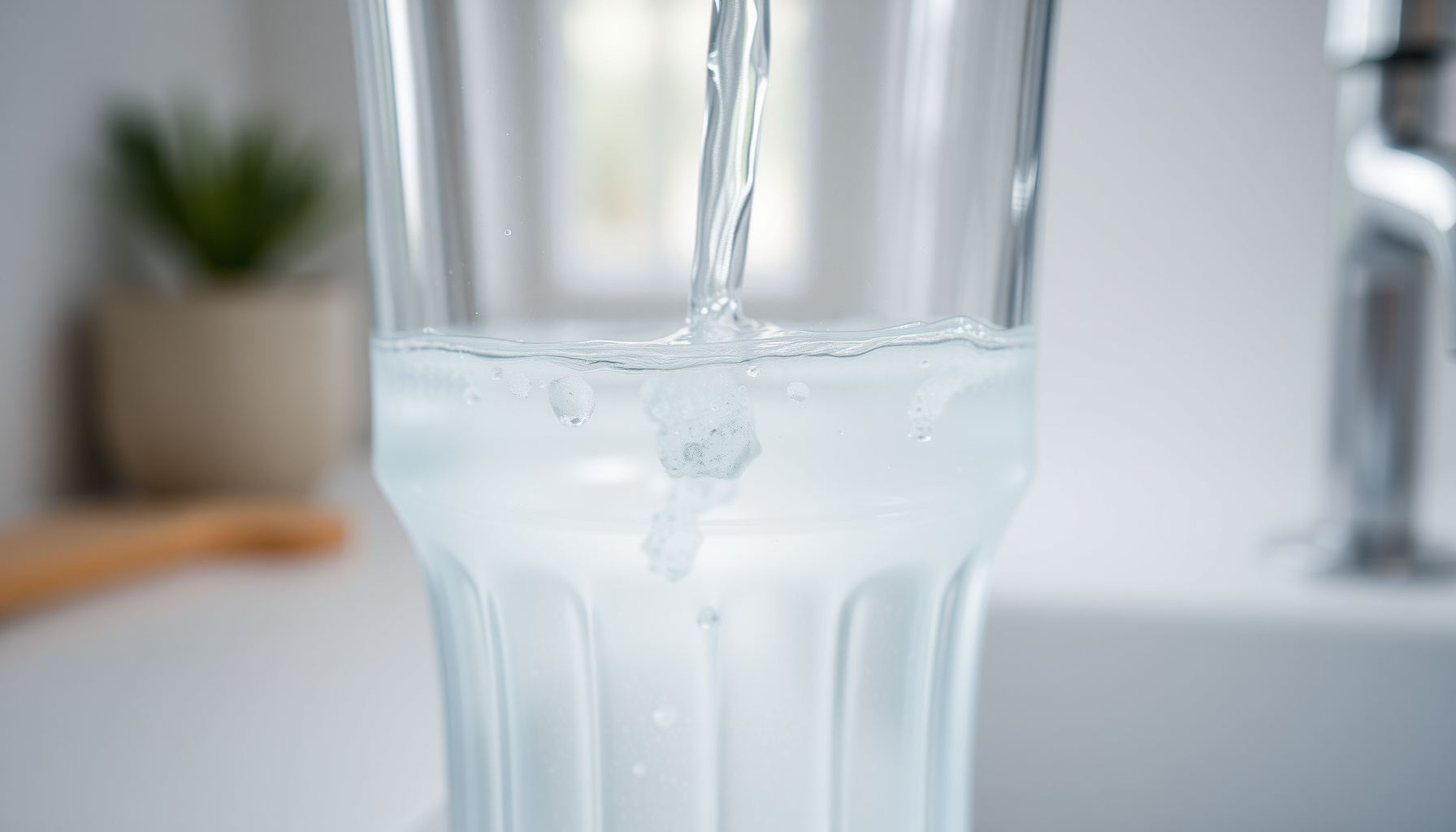 drought tap water quality close-up view