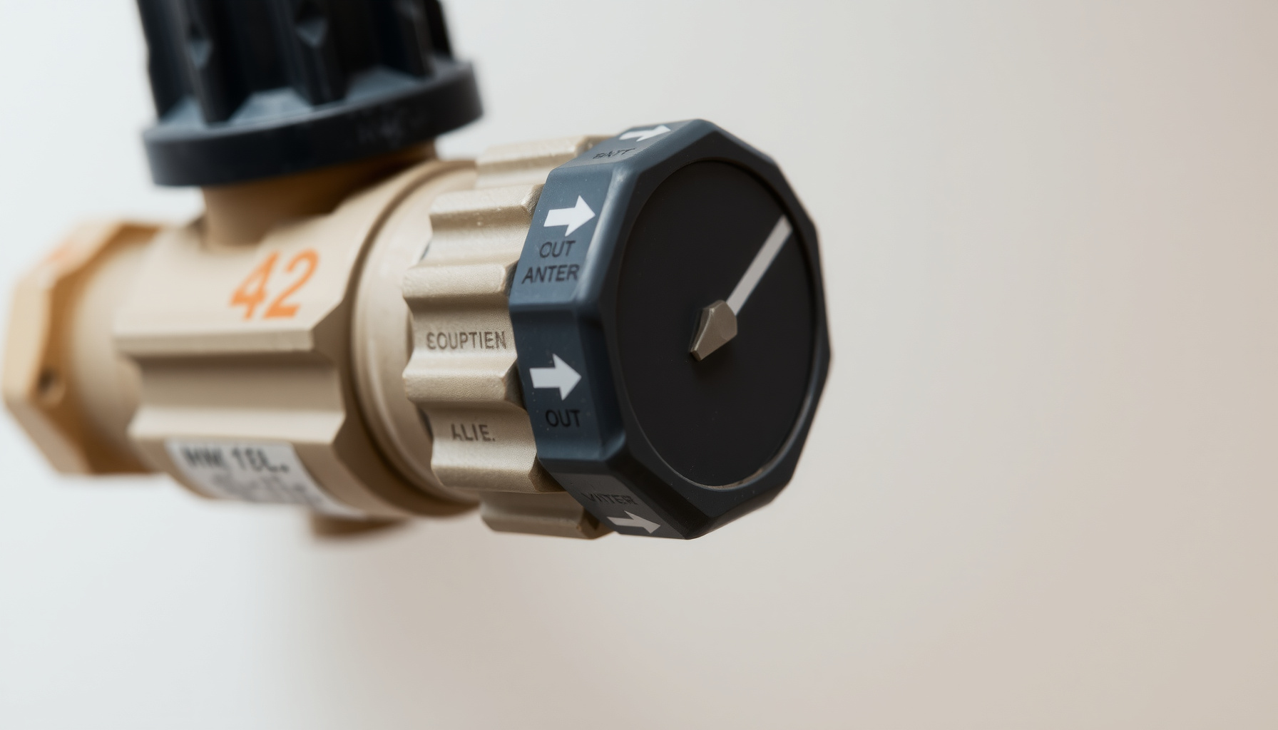 hardness bypass on a water softener close-up view