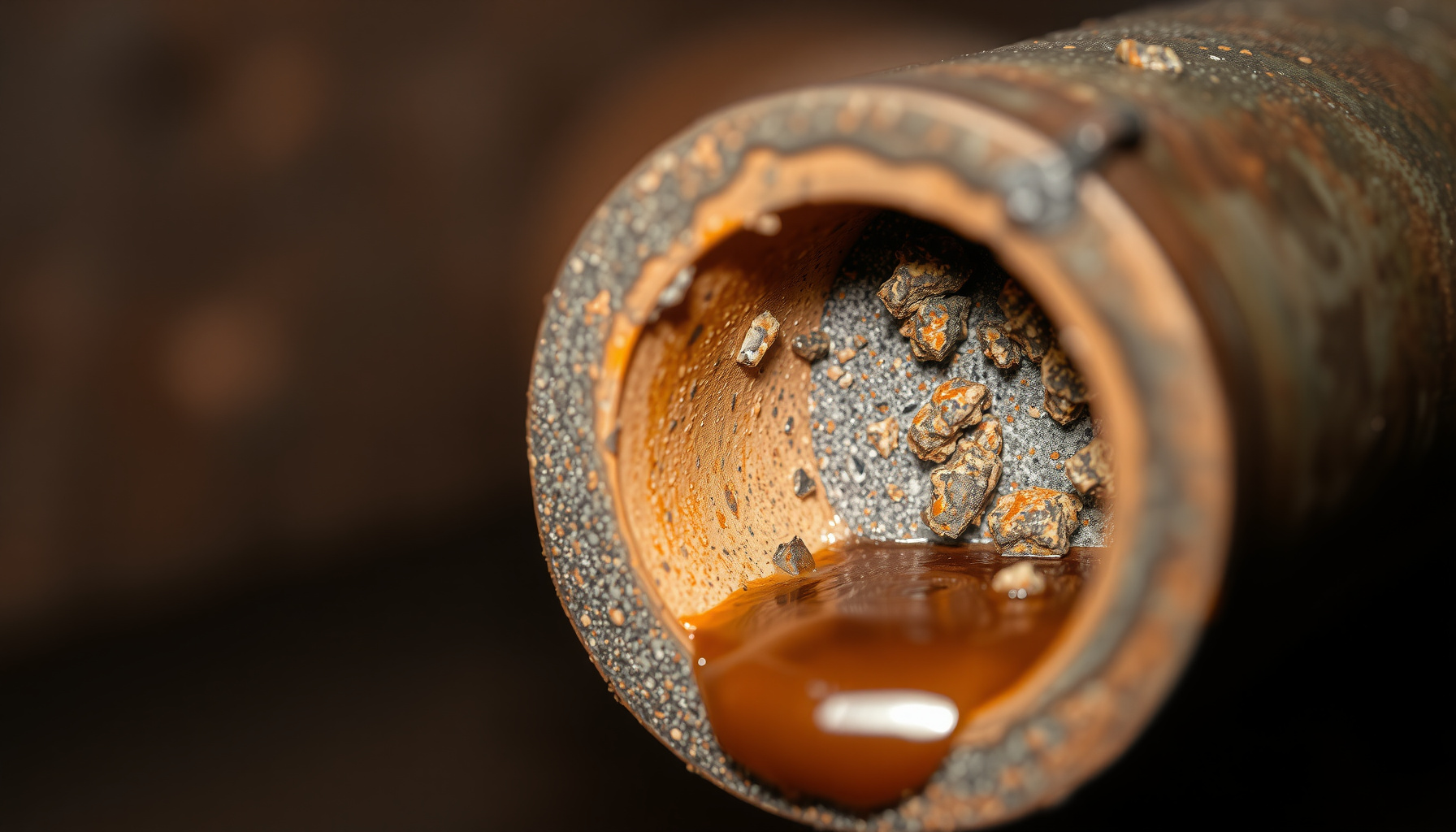 hot water contaminants close-up view