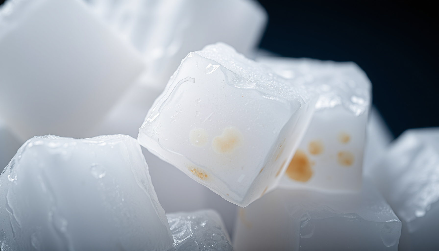 ice bad taste or smell close-up view