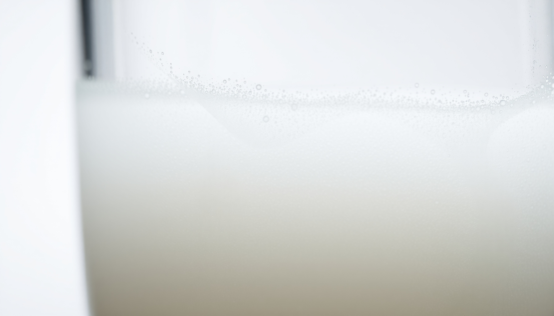 reverse osmosis water cloudy close-up view