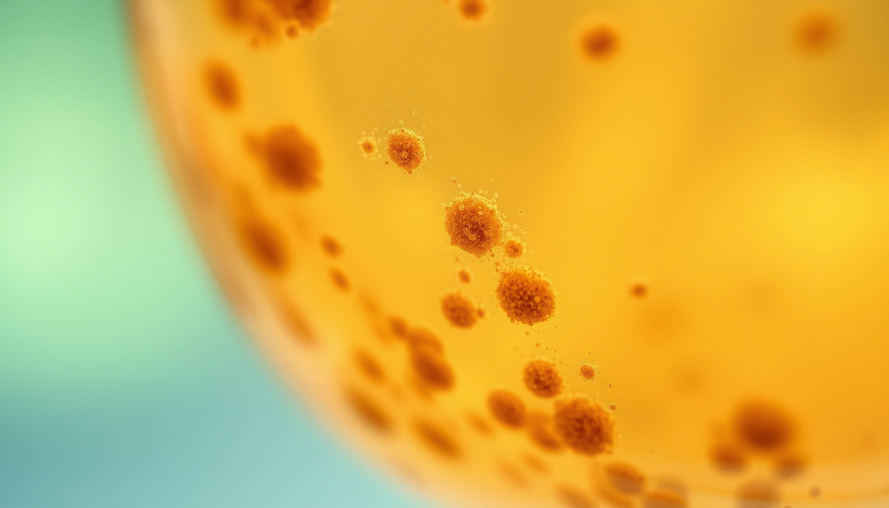 turbidity in water close-up view