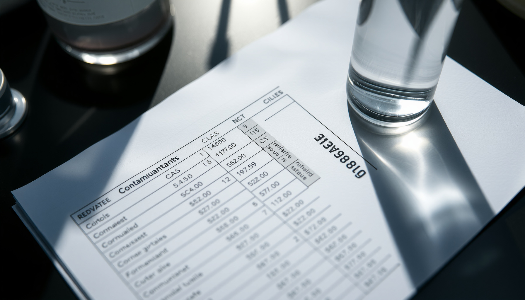 water contaminant candidate list close-up view