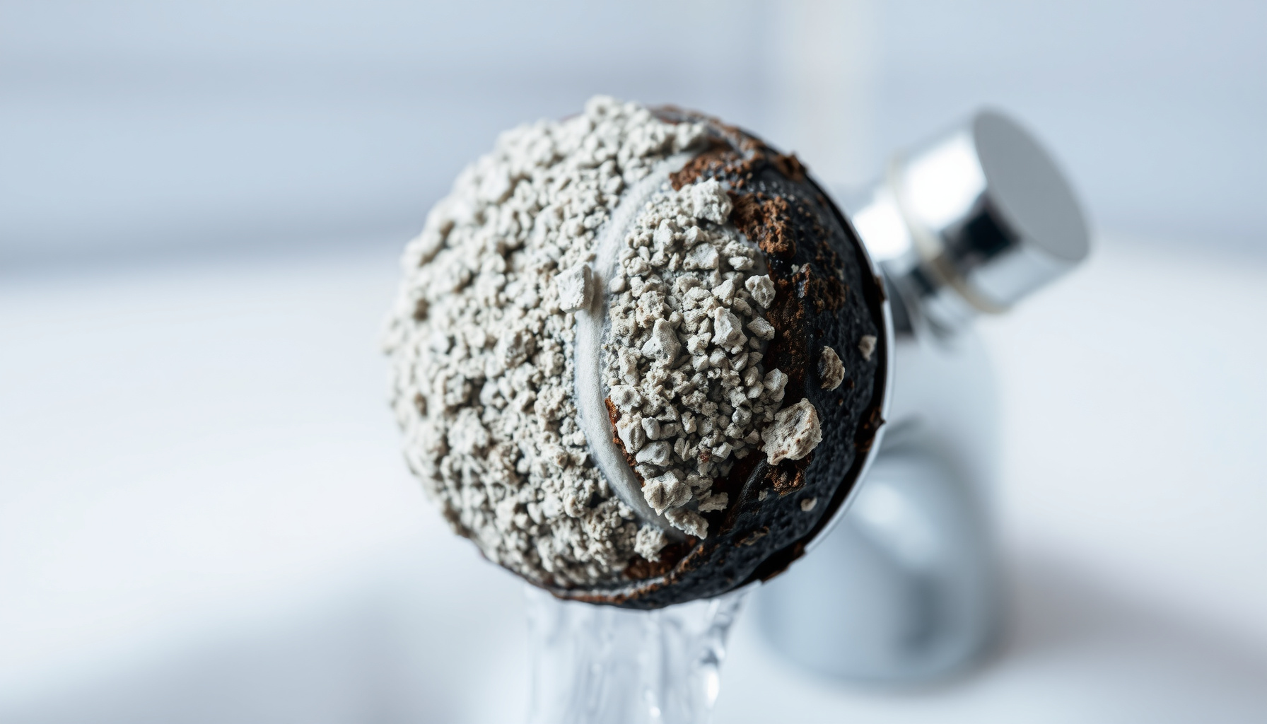 gray stains on fixtures from water close-up view