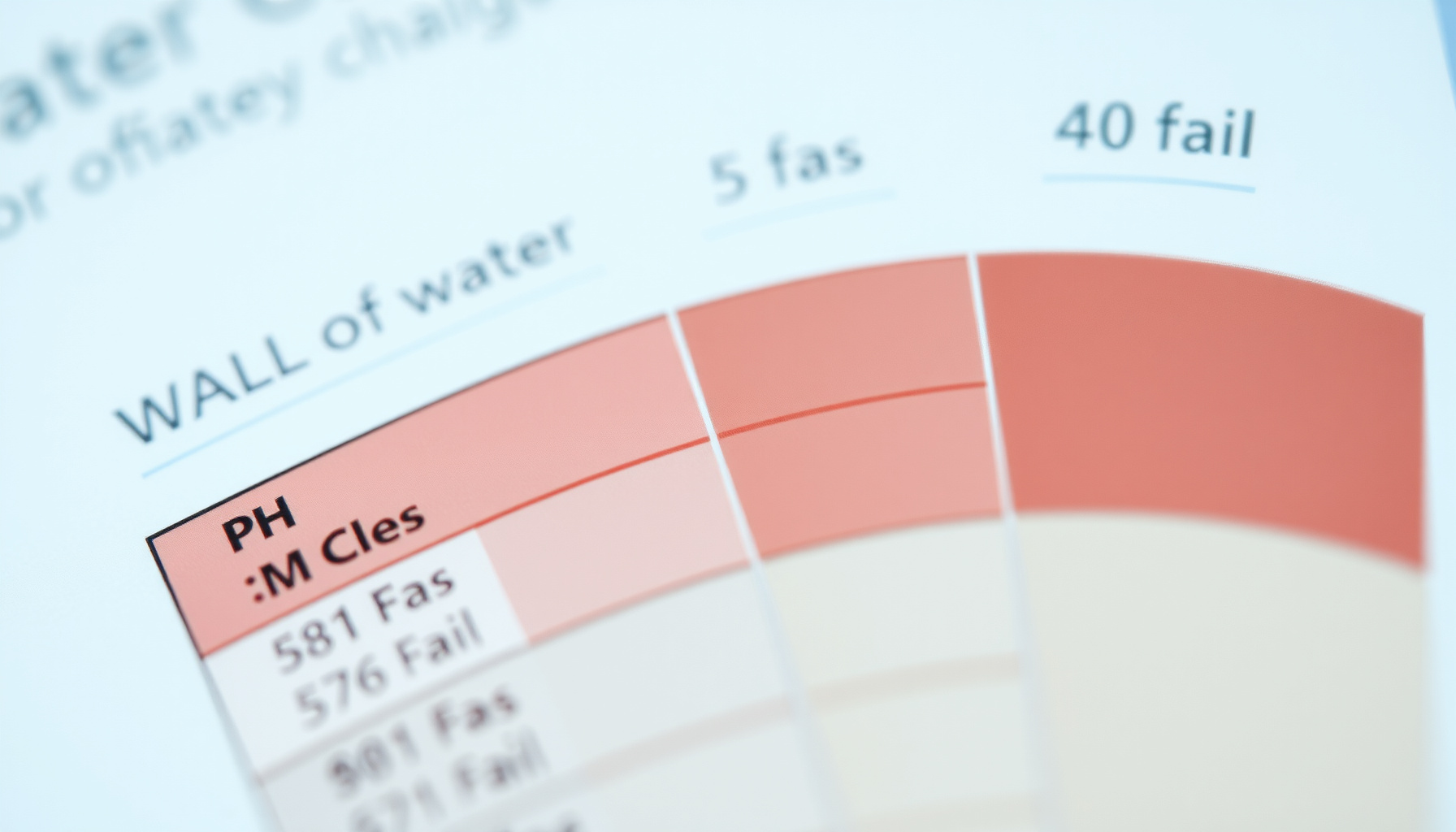 water quality certificate of analysis close-up view