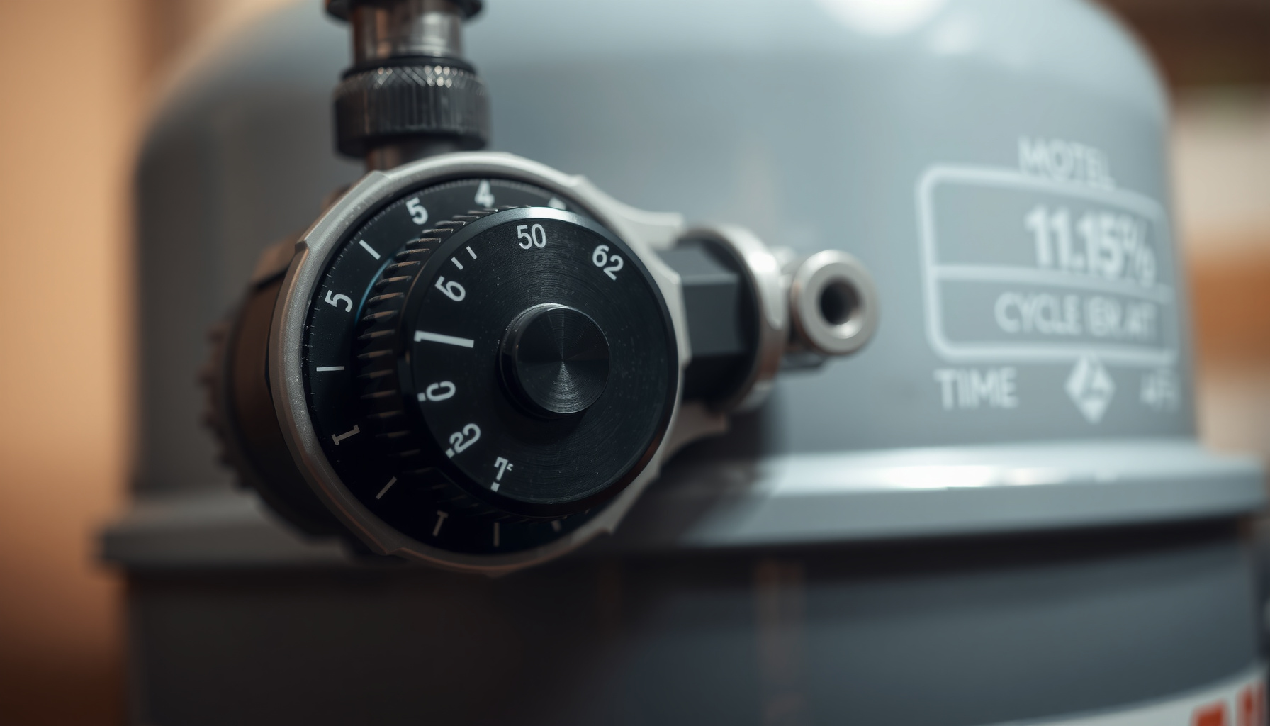 water softener cycle close-up view