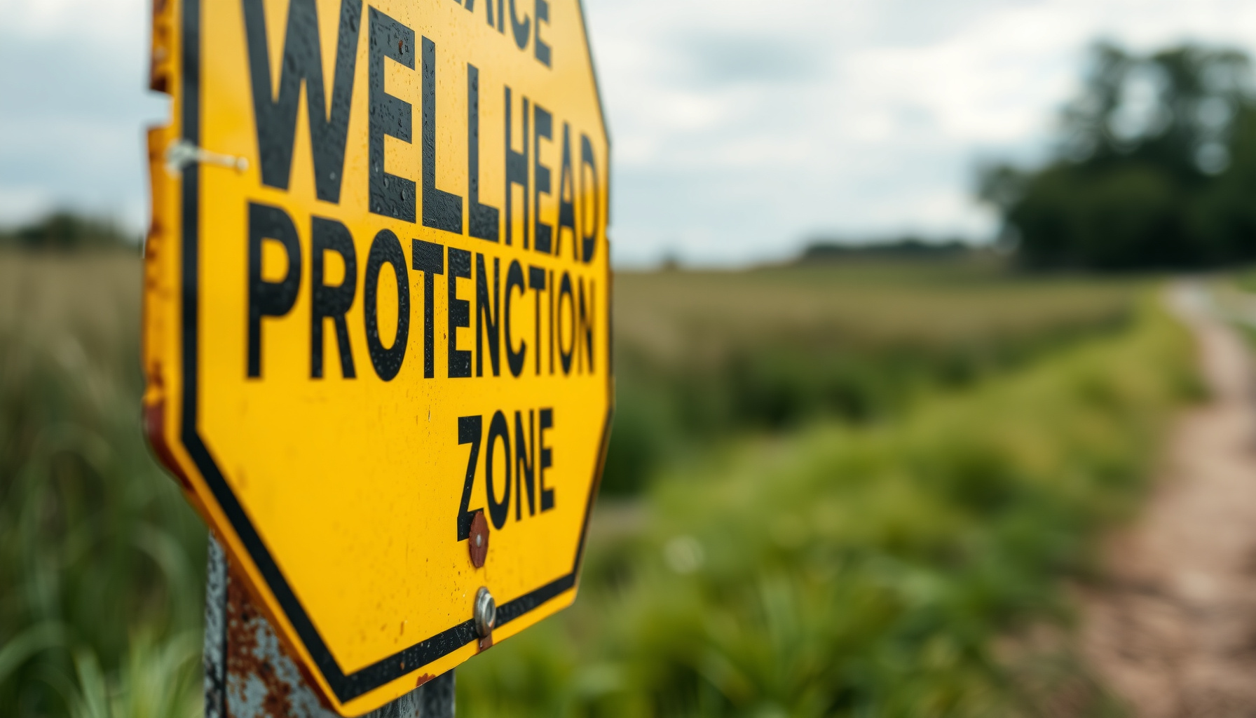 wellhead protection area close-up view