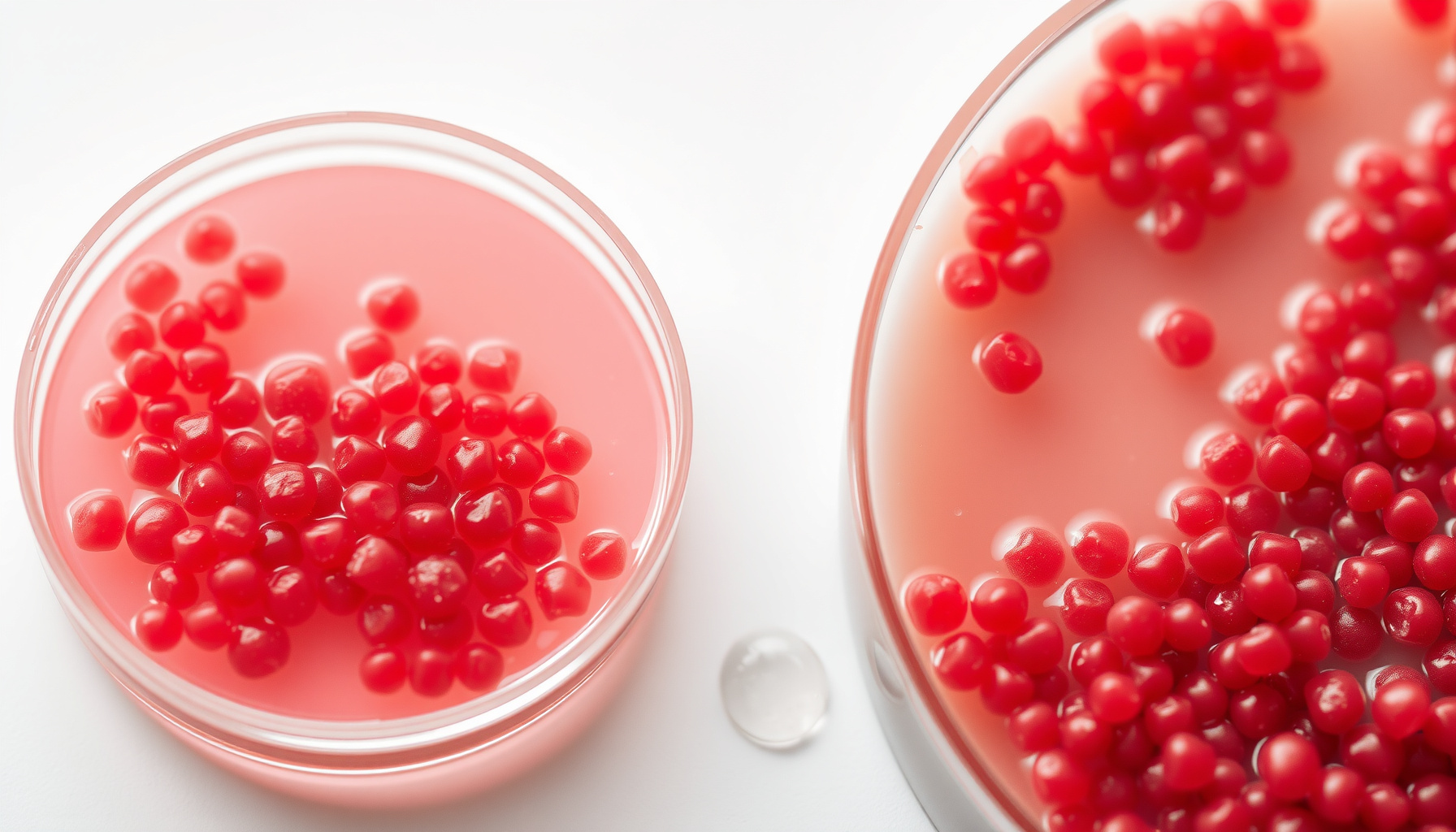 E. coli contamination in tap water close-up view