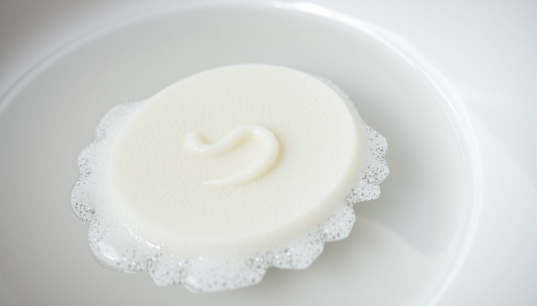 hard water soap lather close-up view