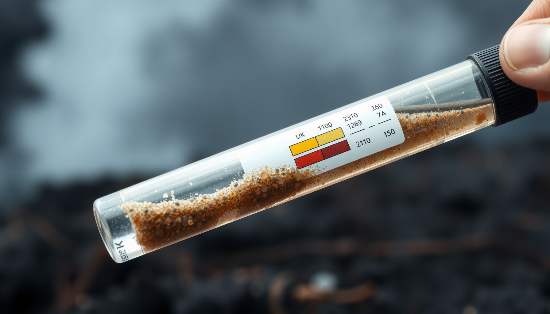 test water quality after wildfire close-up view