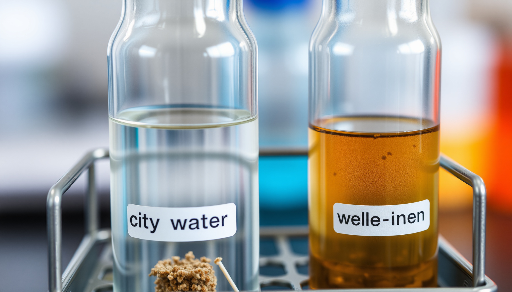city water vs well water contaminants close-up view