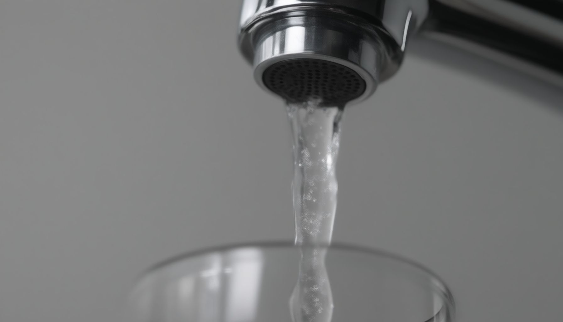 Sacramento tap water quality close-up view